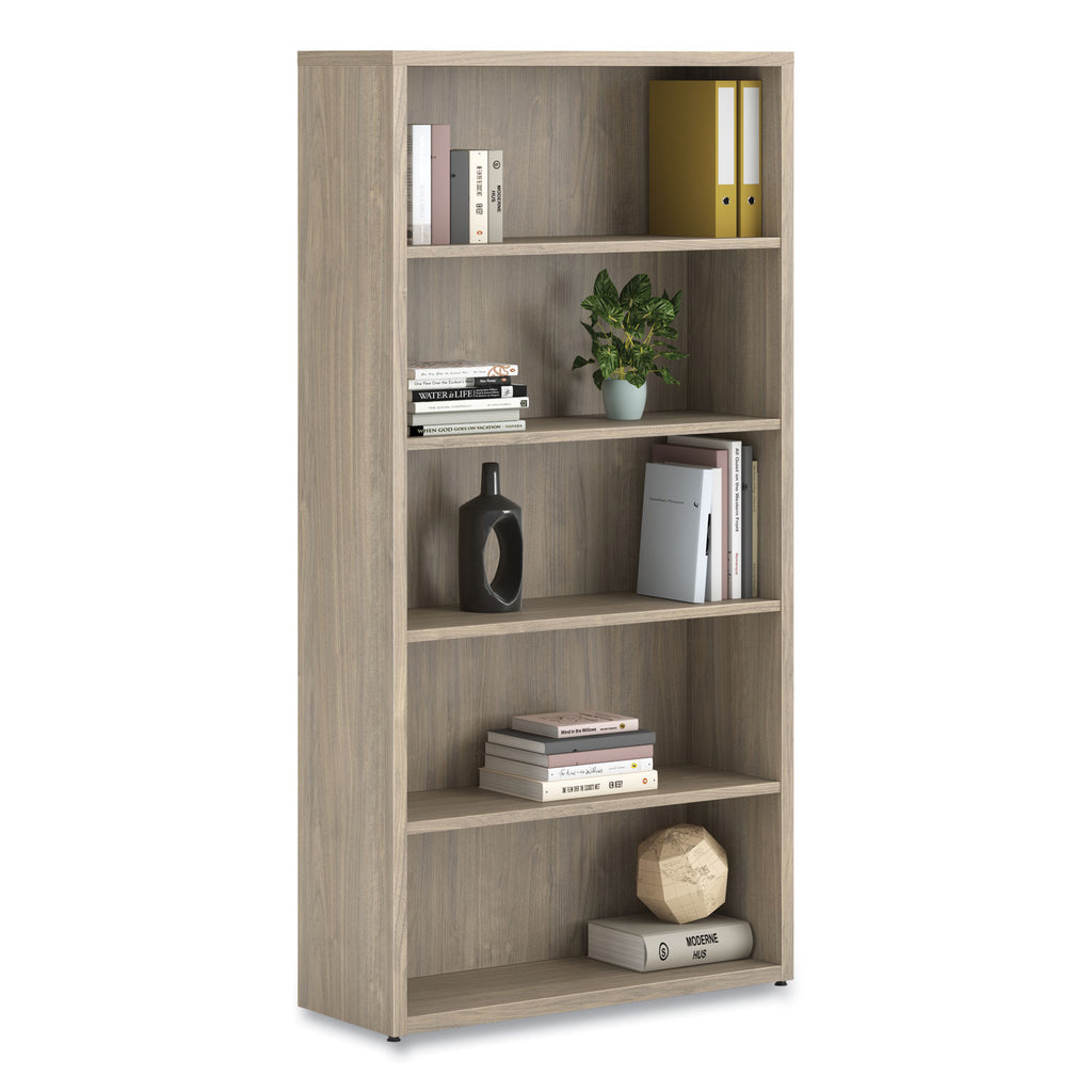 10500 Series Laminate Bookcase, Five Shelves, 36" x 13" x 71", Kingswood Walnut