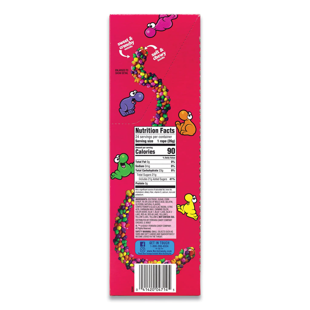 Nerds Rope Candy, Fruity, 0.92 oz Individually Wrapped, 24/Carton, Ships in 1-3 Business Days