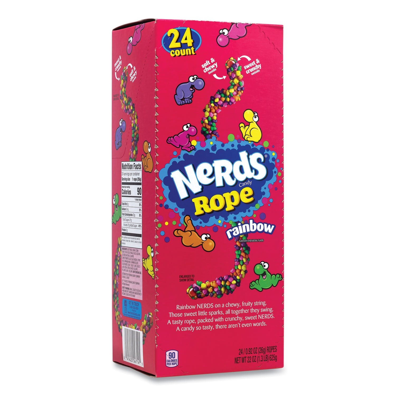 Nerds Rope Candy, Fruity, 0.92 oz Individually Wrapped, 24/Carton, Ships in 1-3 Business Days