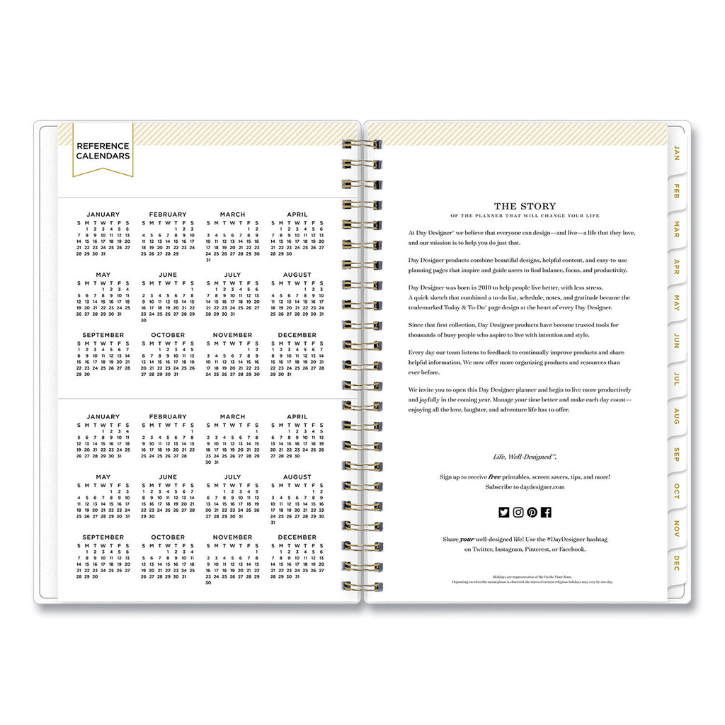 Day Designer Tile Weekly/Monthly Planner, Tile Artwork, 8 x 5, Blue/White Cover, 12-Month (Jan to Dec): 2024