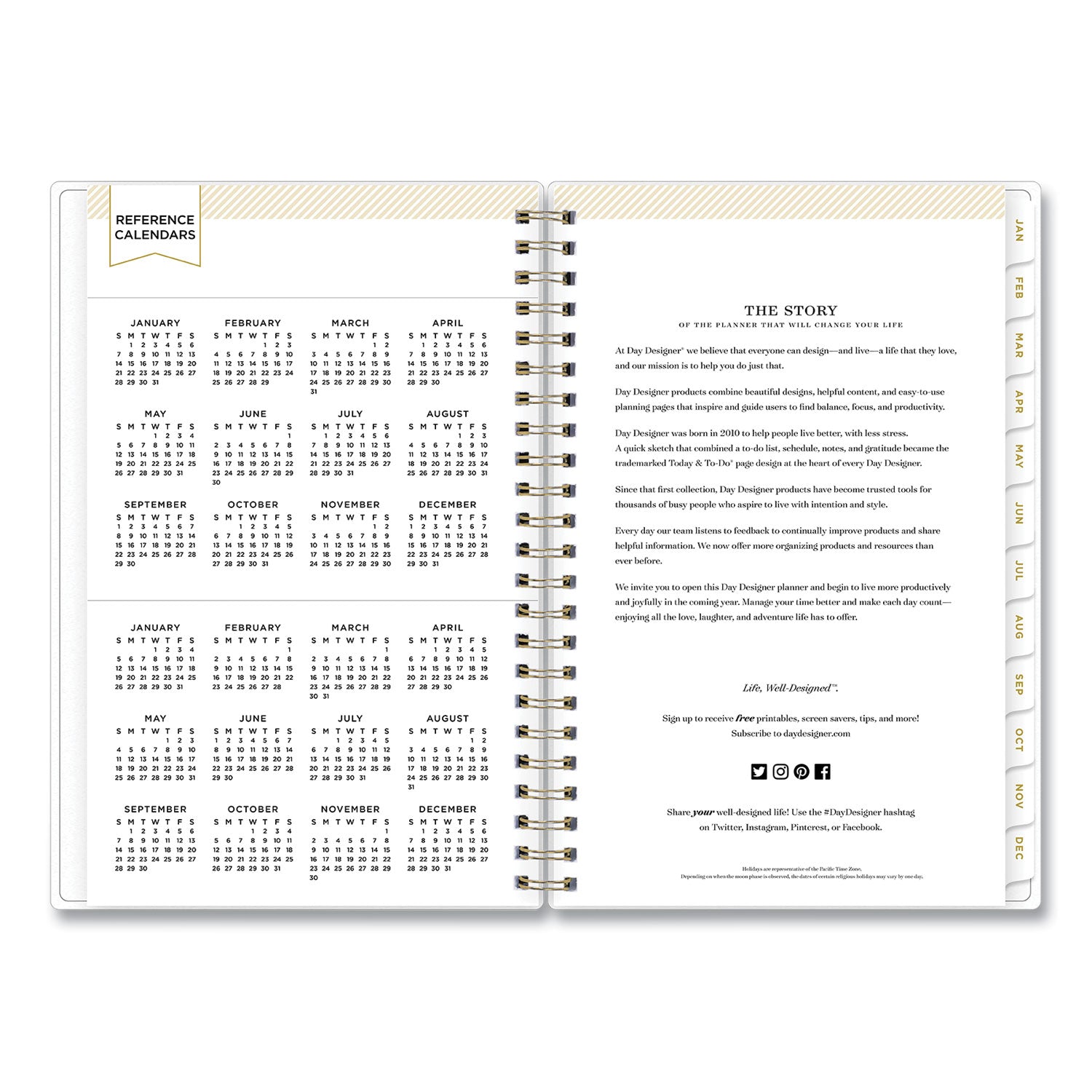 Day Designer Tile Weekly/Monthly Planner, Tile Artwork, 8 x 5, Blue/White Cover, 12-Month (Jan to Dec): 2024