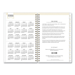 Day Designer Tile Weekly/Monthly Planner, Tile Artwork, 8 x 5, Blue/White Cover, 12-Month (Jan to Dec): 2024