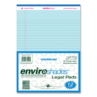 Enviroshades Legal Notepads, 50 Blue 8.5 x 11.75 Sheets, 72 Notepads/Carton, Ships in 4-6 Business Days