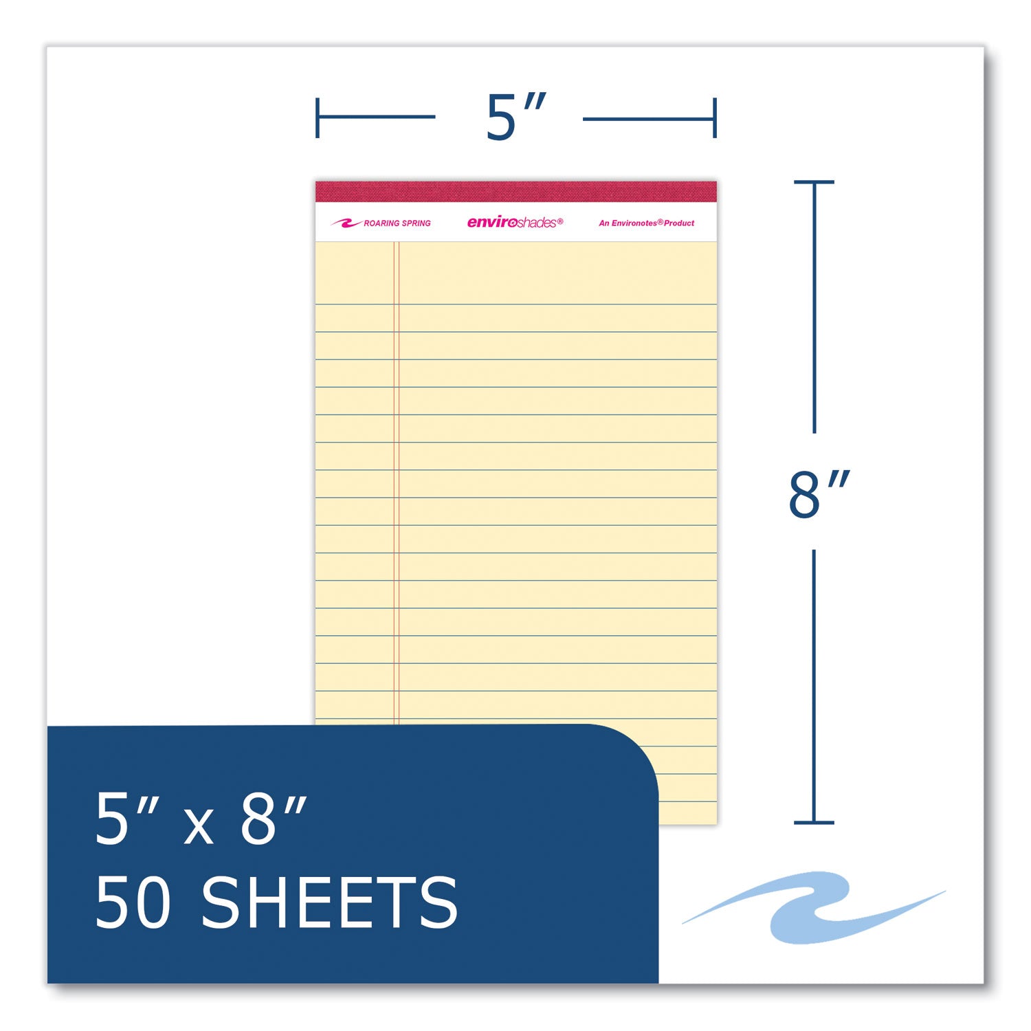 Enviroshades Legal Notepads, 50 Assorted 5 x 8 Sheets, 72 Notepads/Carton, Ships in 4-6 Business Days