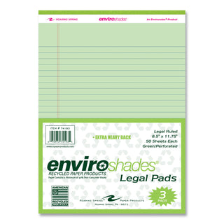 Enviroshades Legal Notepads, 50 Green 8.5 x 11.75 Sheets, 72 Notepads/Carton, Ships in 4-6 Business Days
