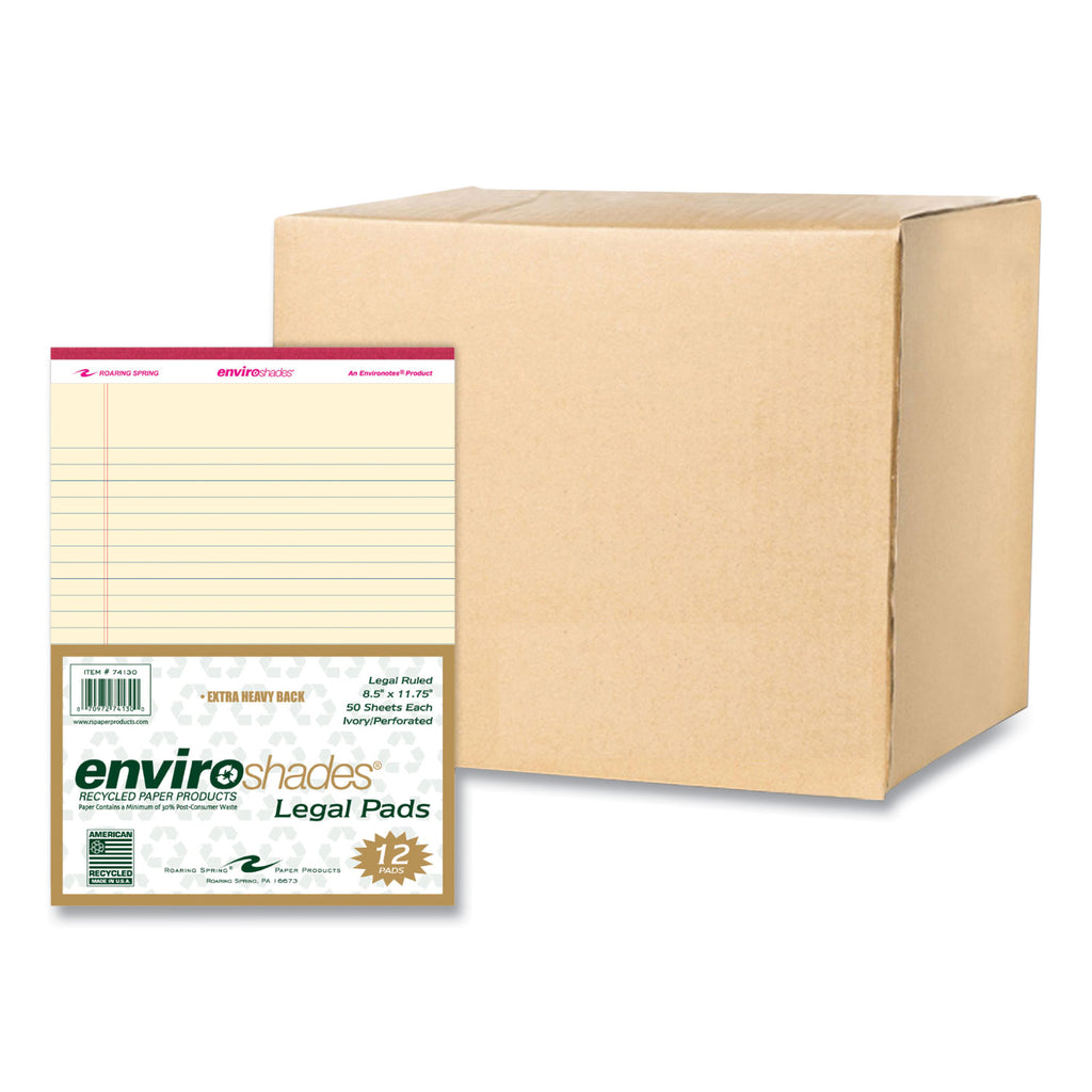 Enviroshades Legal Notepads, 50 Ivory 8.5 x 11.75 Sheets, 72 Notepads/Carton, Ships in 4-6 Business Days