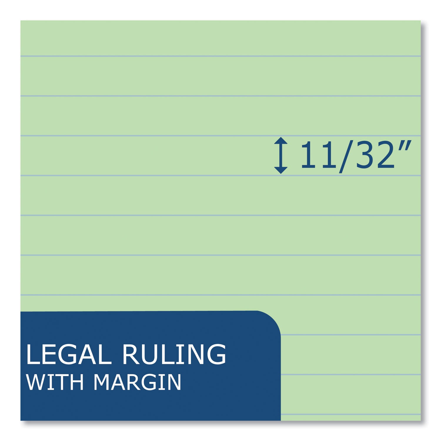 Enviroshades Legal Notepads, 50 Green 8.5 x 11.75 Sheets, 72 Notepads/Carton, Ships in 4-6 Business Days