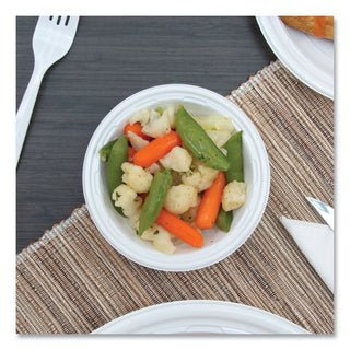 Plastic Bowls, 5 to 6 oz, White, 125/Pack, 8 Packs/Carton - 