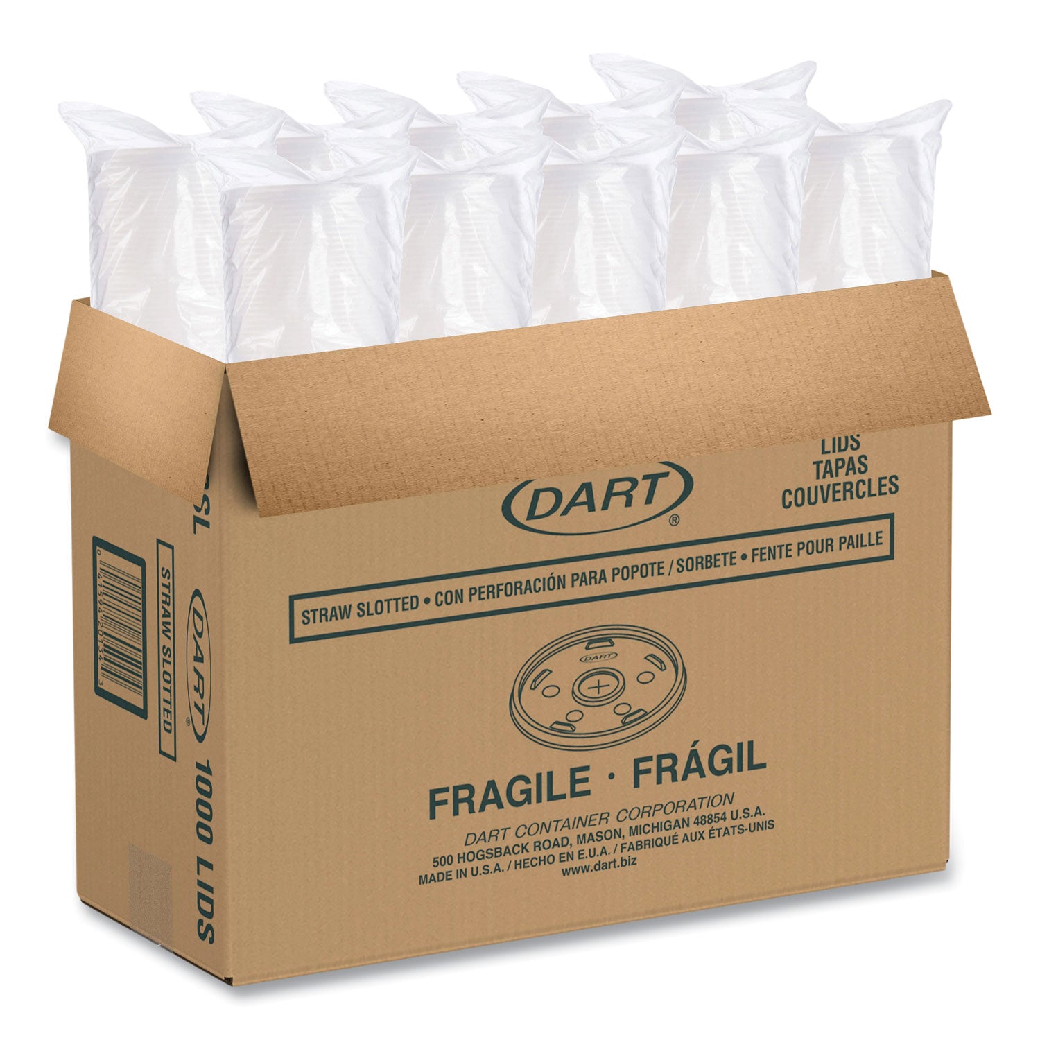 Plastic Cold Cup Lids, Fits 8 oz to 9 oz Cups, Translucent, 100 Pack, 10 Packs/Carton