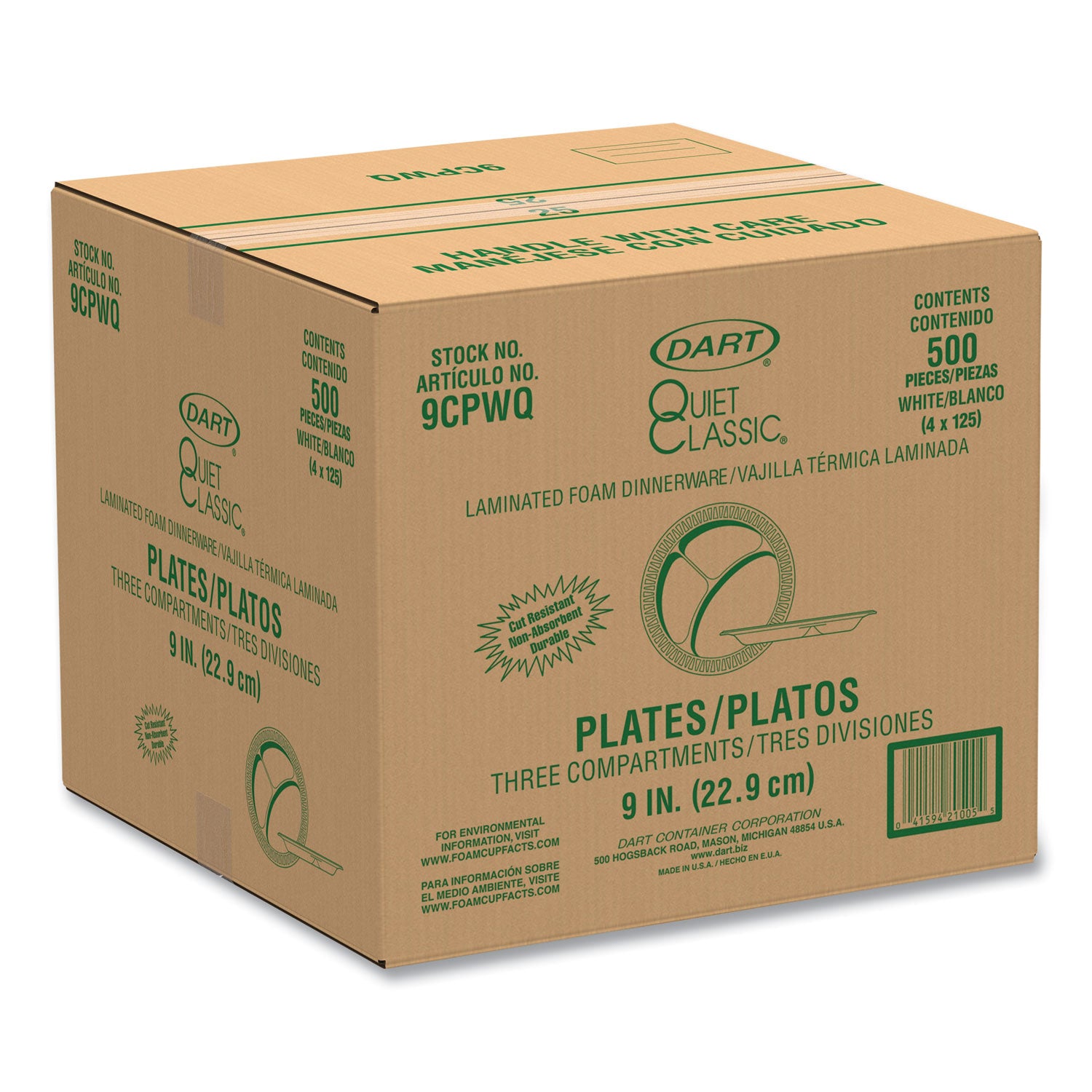 quiet-classic-laminated-foam-dinnerware-3-compartment-plate-9-dia-white-500-carton_dcc9cpwq - 2