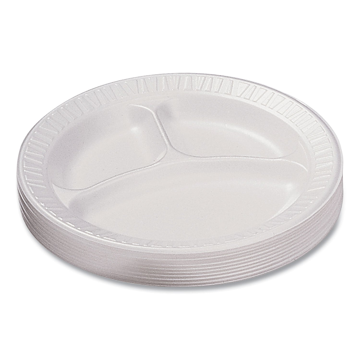 quiet-classic-laminated-foam-dinnerware-3-compartment-plate-10-dia-white-500-carton_dcc10cpwq - 6