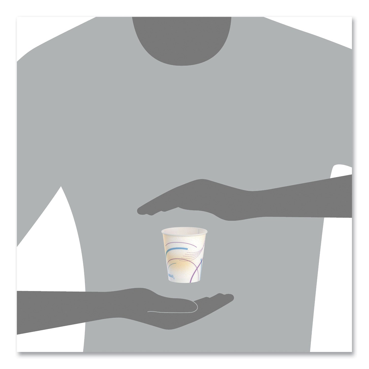 Paper Water Cups, ProPlanet Seal, Cold, 5 oz, Meridian Design, Multicolored, 100/Sleeve, 25 Sleeves/Carton