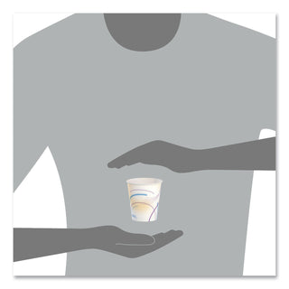 Paper Water Cups, ProPlanet Seal, Cold, 5 oz, Meridian Design, Multicolored, 100/Sleeve, 25 Sleeves/Carton