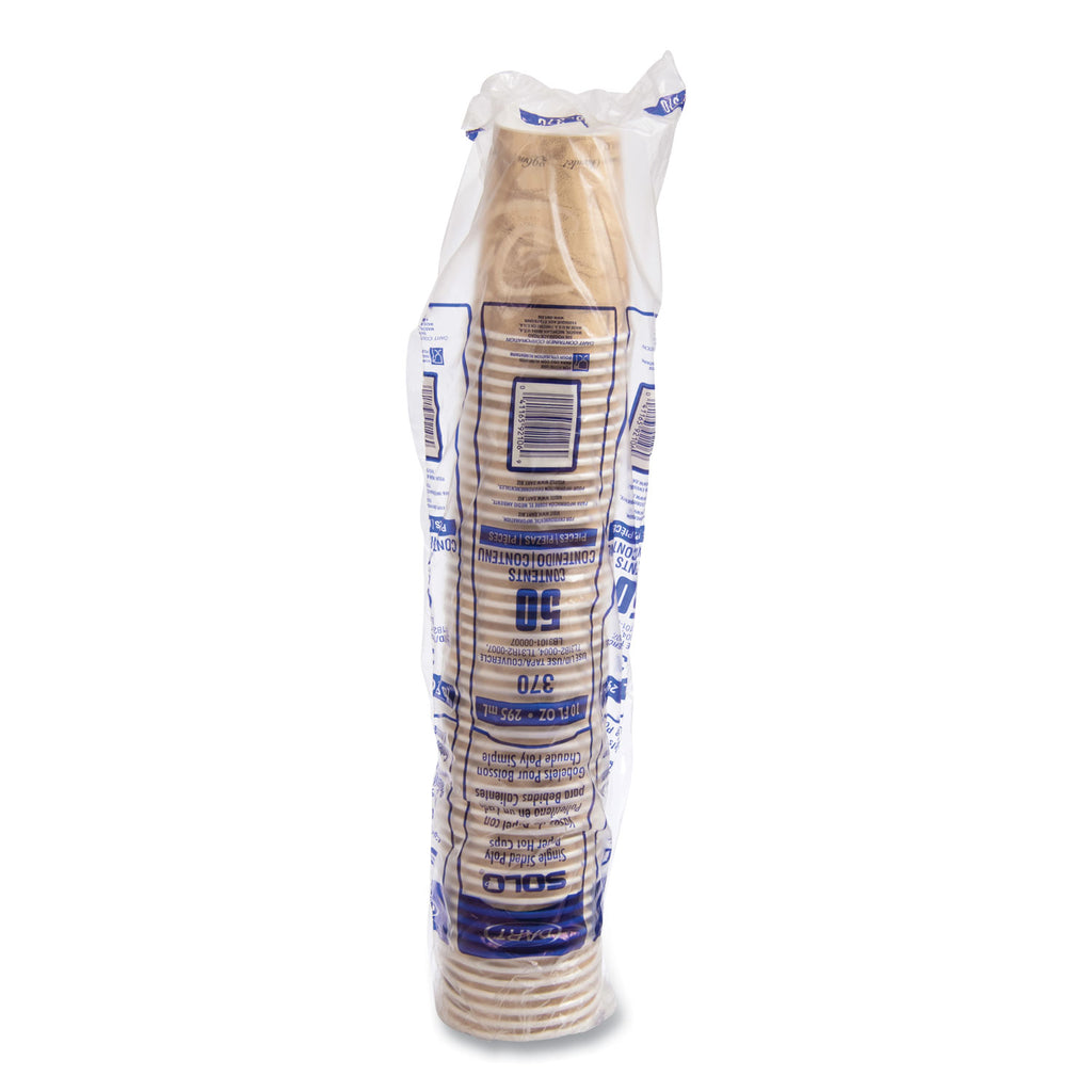 Single Sided Poly Paper Hot Cups, 10 oz, Mistique Design, 50/Bag, 20 Bags/Carton