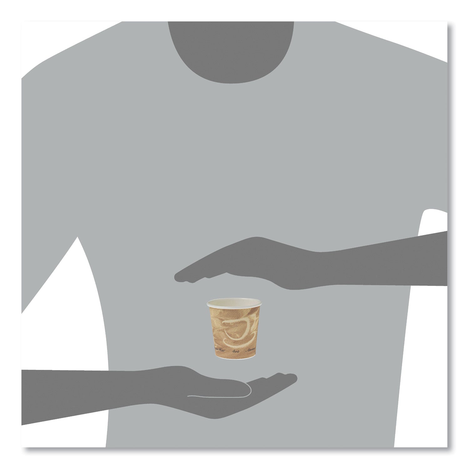 Single Sided Poly Paper Hot Cups, 4 oz, Mistique Design, 1,000/Carton