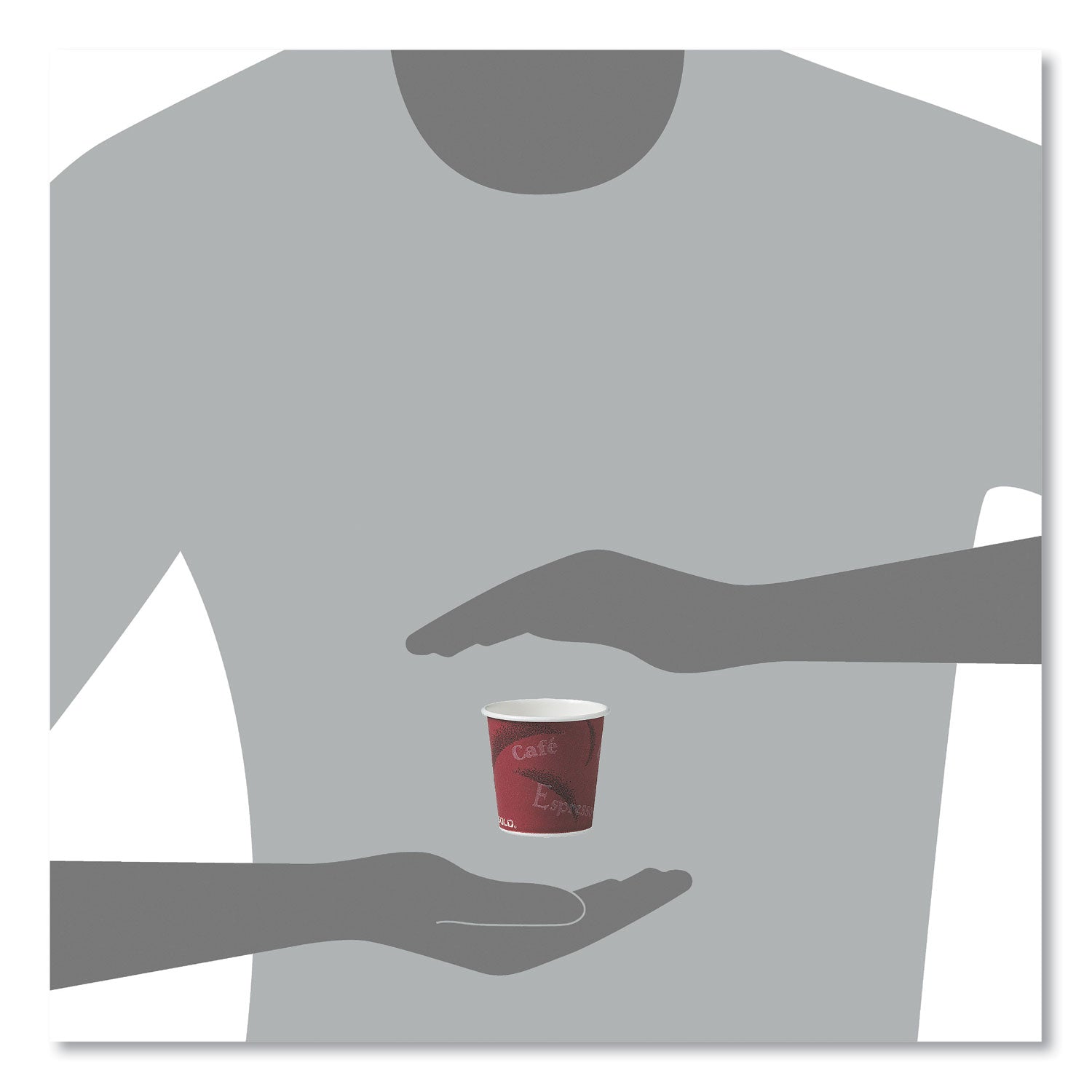Single-Sided Poly Paper Hot Cups, 4 oz, Bistro Design, 50/Pack, 20 Pack/Carton