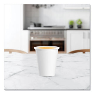 Single-Sided Poly Paper Hot Cups, 6 oz, White, 50/Pack, 20 Packs/Carton