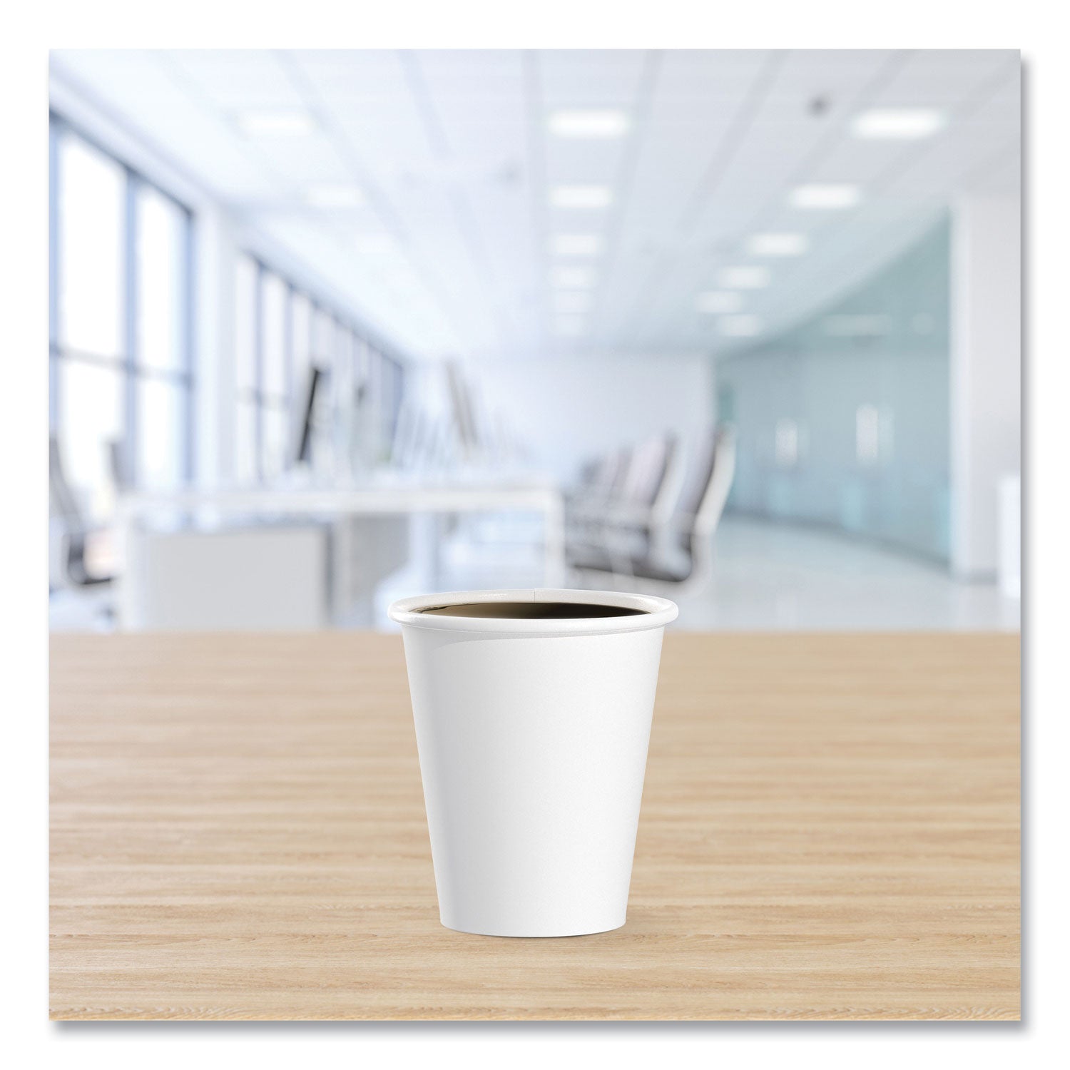 Single-Sided Poly Paper Hot Cups, 6 oz, White, 50/Pack, 20 Packs/Carton