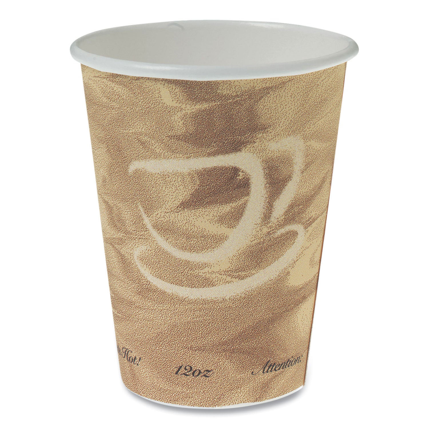 mistique-polycoated-hot-paper-cups-12-oz-printed-brown-50-sleeve-20-sleeves-carton_scc412msn - 1