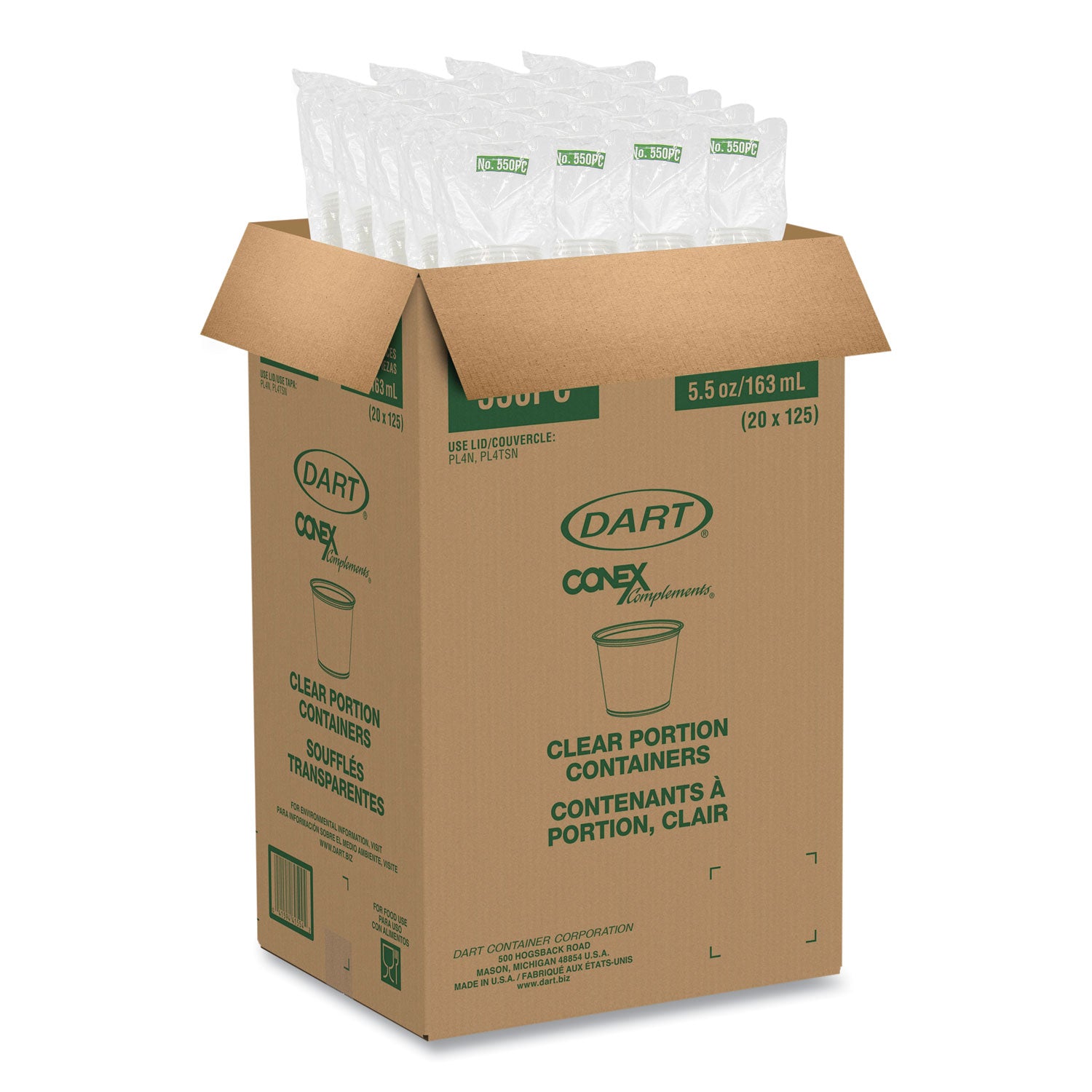 Conex Complements Portion/Medicine Cups, 5.5 oz, Translucent, 125/Bag, 20 Bags/Carton - 6