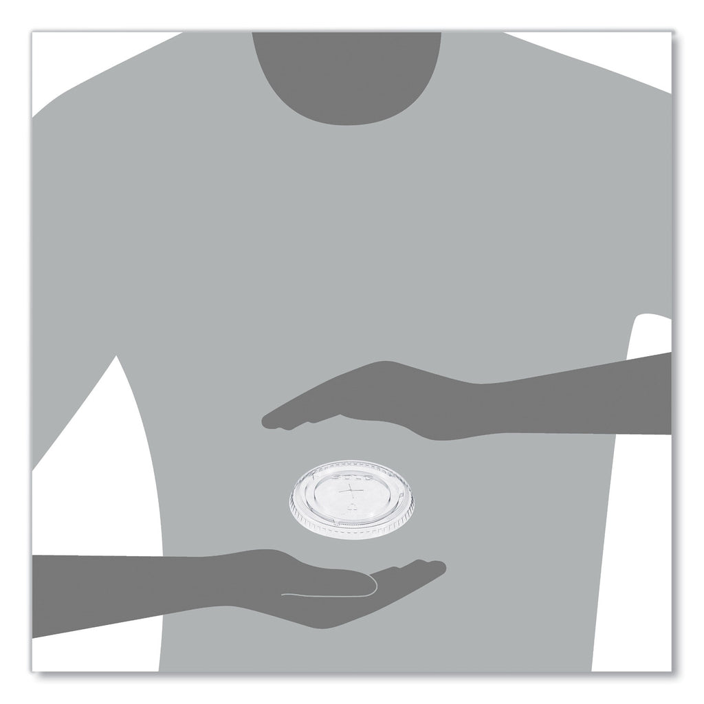 Straw-Slot Cold Cup Lids, Fits 9 oz to 20 oz Cups, Clear, 100/Sleeve, 10 Sleeves/Carton