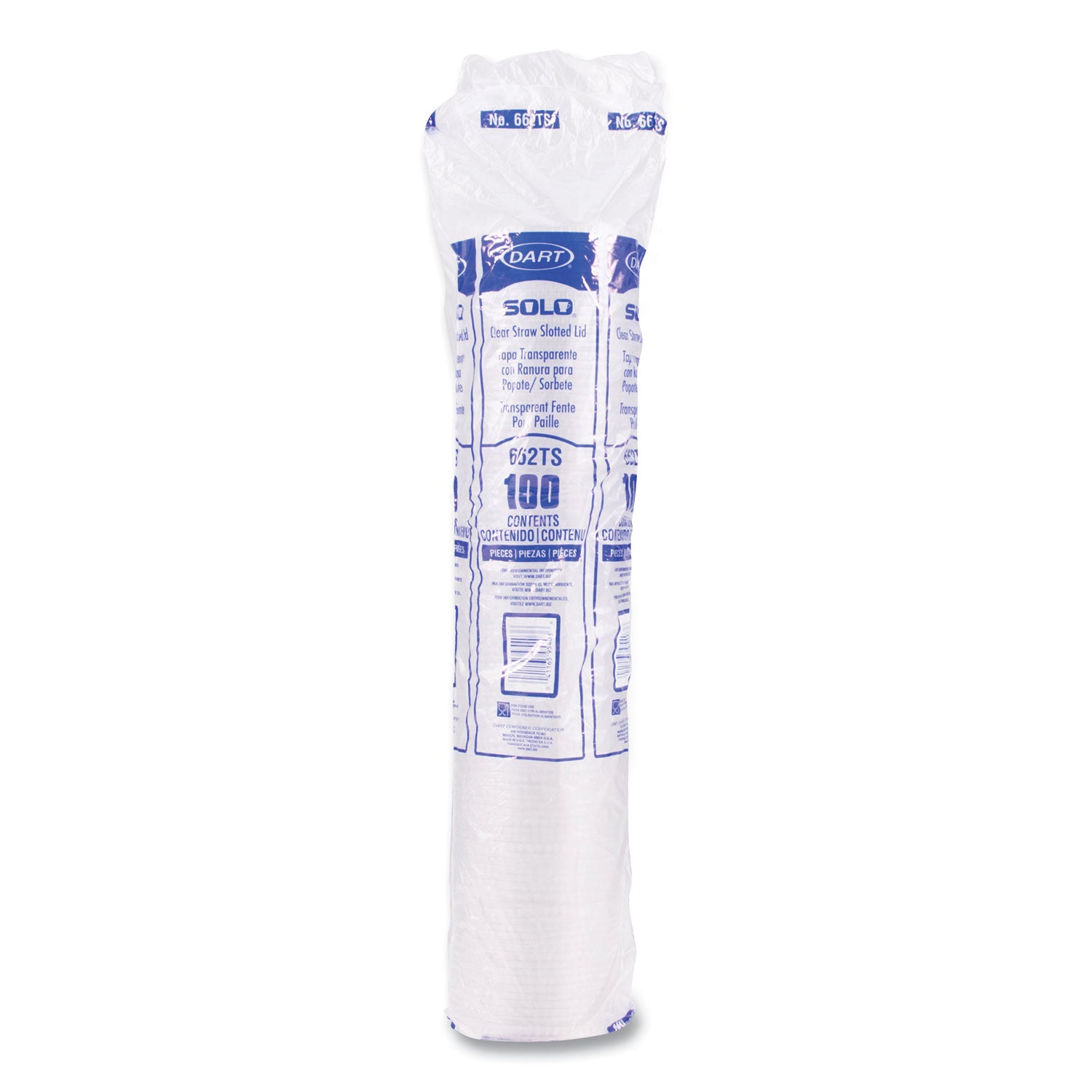 Straw-Slot Cold Cup Lids, Fits 9 oz to 20 oz Cups, Clear, 100/Sleeve, 10 Sleeves/Carton