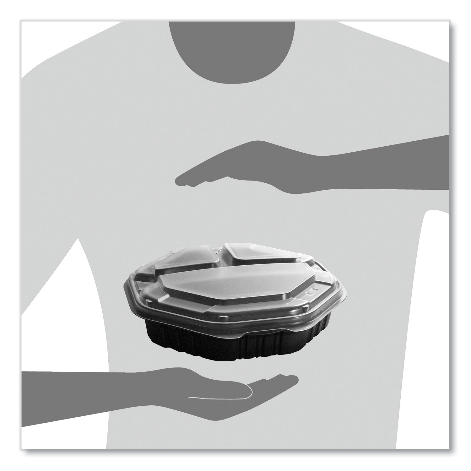 octaview-hinged-lid-hot-food-containers-3-compartment-38-oz-955-x-91-x-24-black-clear-plastic-100-carton_scc809014pp94 - 4