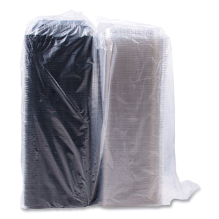 Dinner Box, 1-Comp, Black/Clear, 64oz, 11 1/2w x 8.05d x 2.95h, 100/Carton, Sold as 1 Carton, 100 Each per Carton