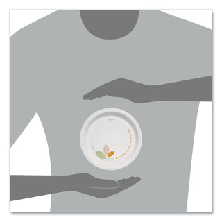 Bare Eco-Forward Paper Dinnerware Perfect Pak, ProPlanet Seal, Plate, 6" dia, Green/Tan, 125/Pack, 4 Packs/Carton - 