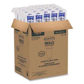 Ultra Clear PETE Cold Cups, 20 oz, Clear, 50/Sleeve, 20 Sleeves/Carton