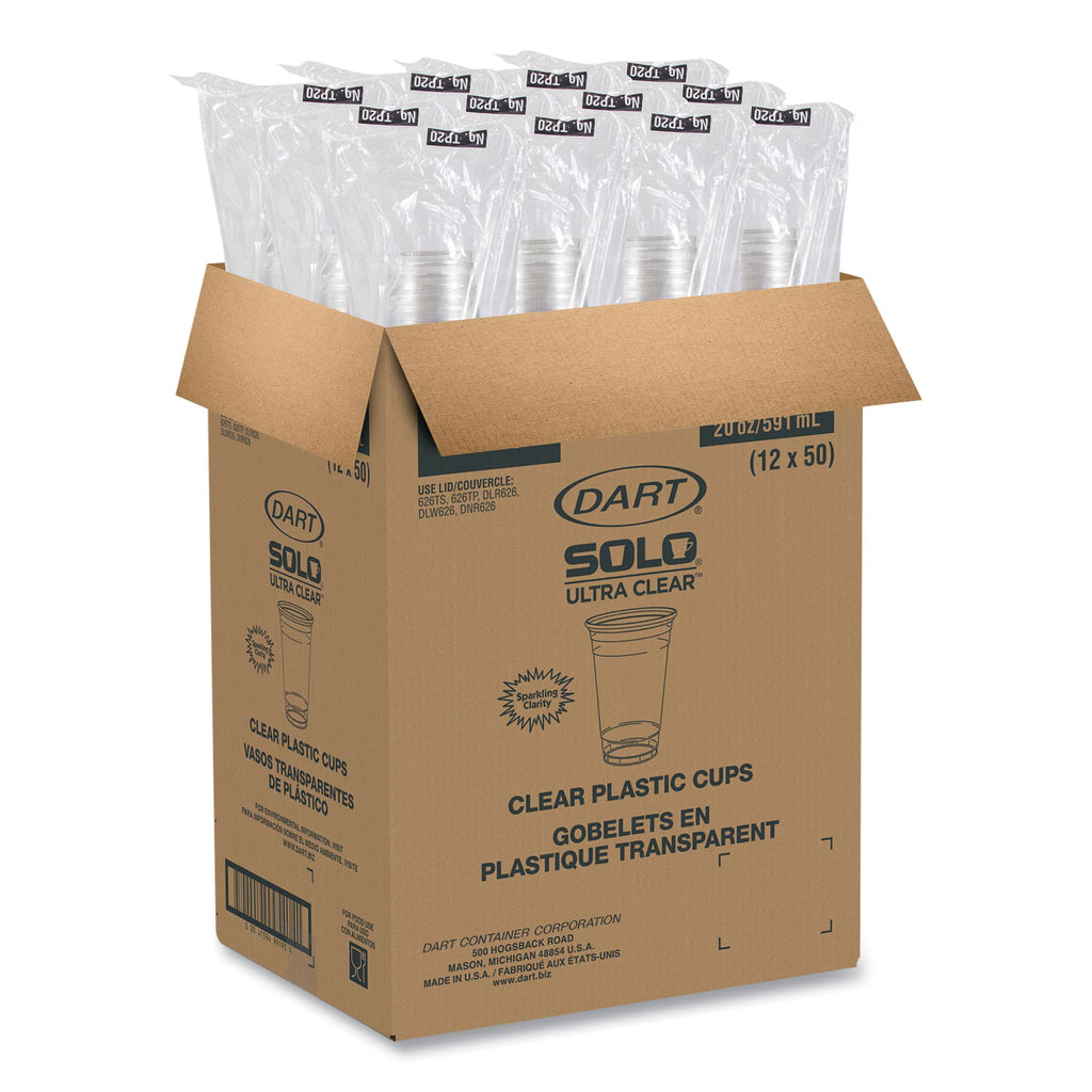 Ultra Clear Cups, 20 oz, PET, 50/Bag, 12 Bags/Carton
