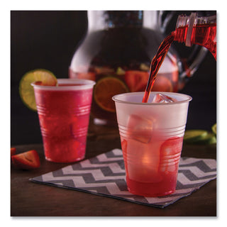 High-Impact Polystyrene Cold Cups, 9 oz, Translucent, 100 Cups/Sleeve, 25 Sleeves/Carton