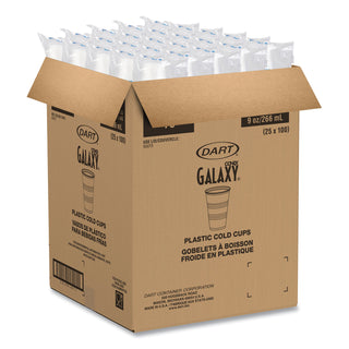 High-Impact Polystyrene Cold Cups, 9 oz, Translucent, 100 Cups/Sleeve, 25 Sleeves/Carton