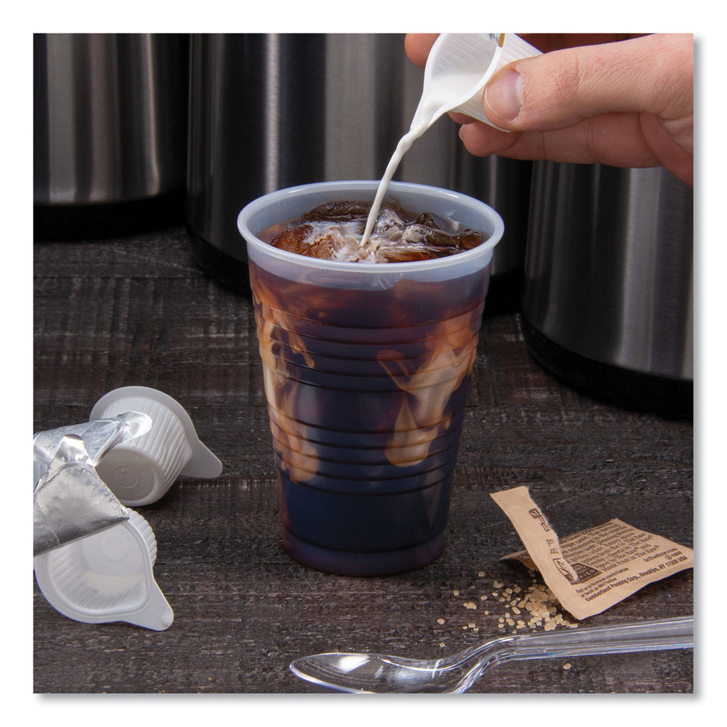 High-Impact Polystyrene Squat Cold Cups, 12 oz, Translucent, 50 Cups/Sleeve, 20 Sleeves/Carton
