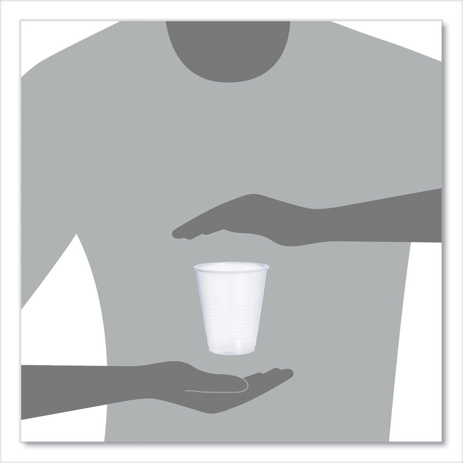 High-Impact Polystyrene Squat Cold Cups, 12 oz, Translucent, 50 Cups/Sleeve, 20 Sleeves/Carton