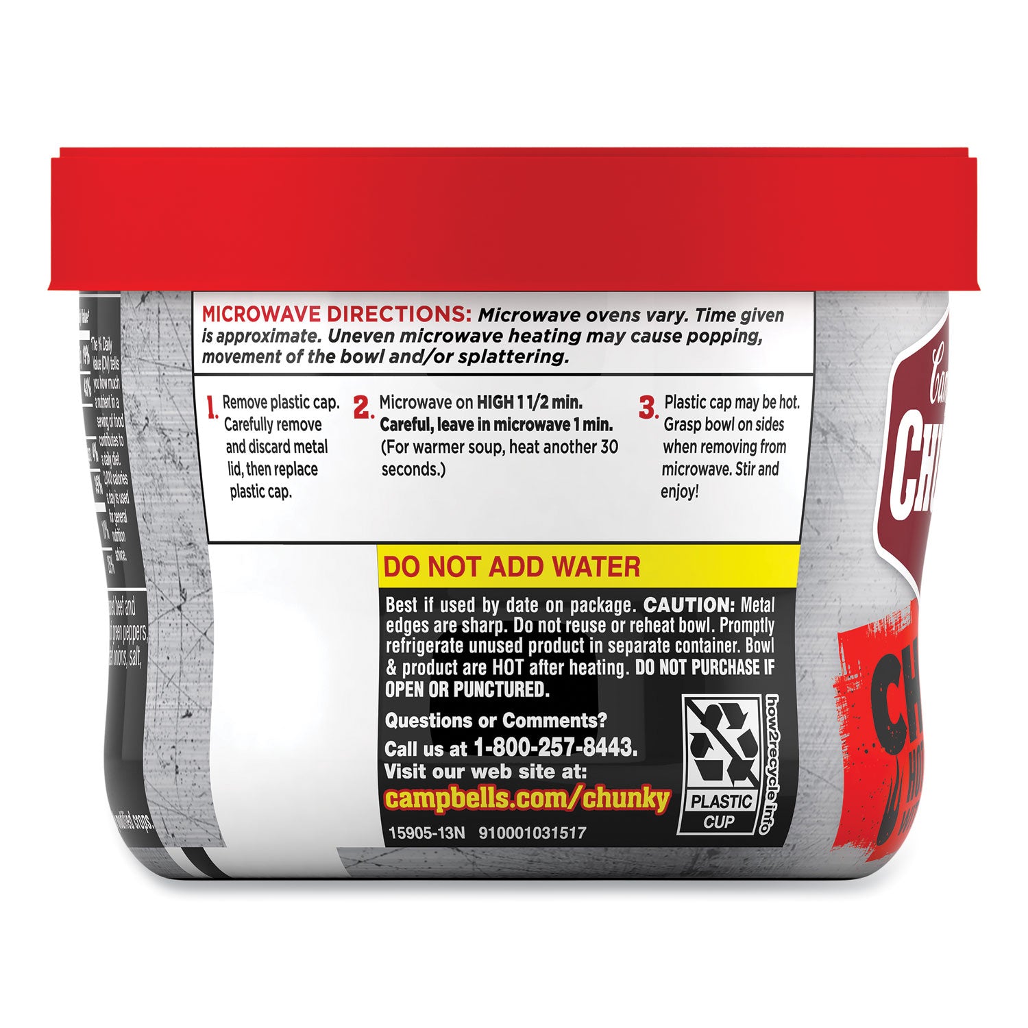 Chunky Firehouse Hot and Spicy Chili with Beans, 15.25 oz, 8/Carton, Ships in 1-3 Business Days