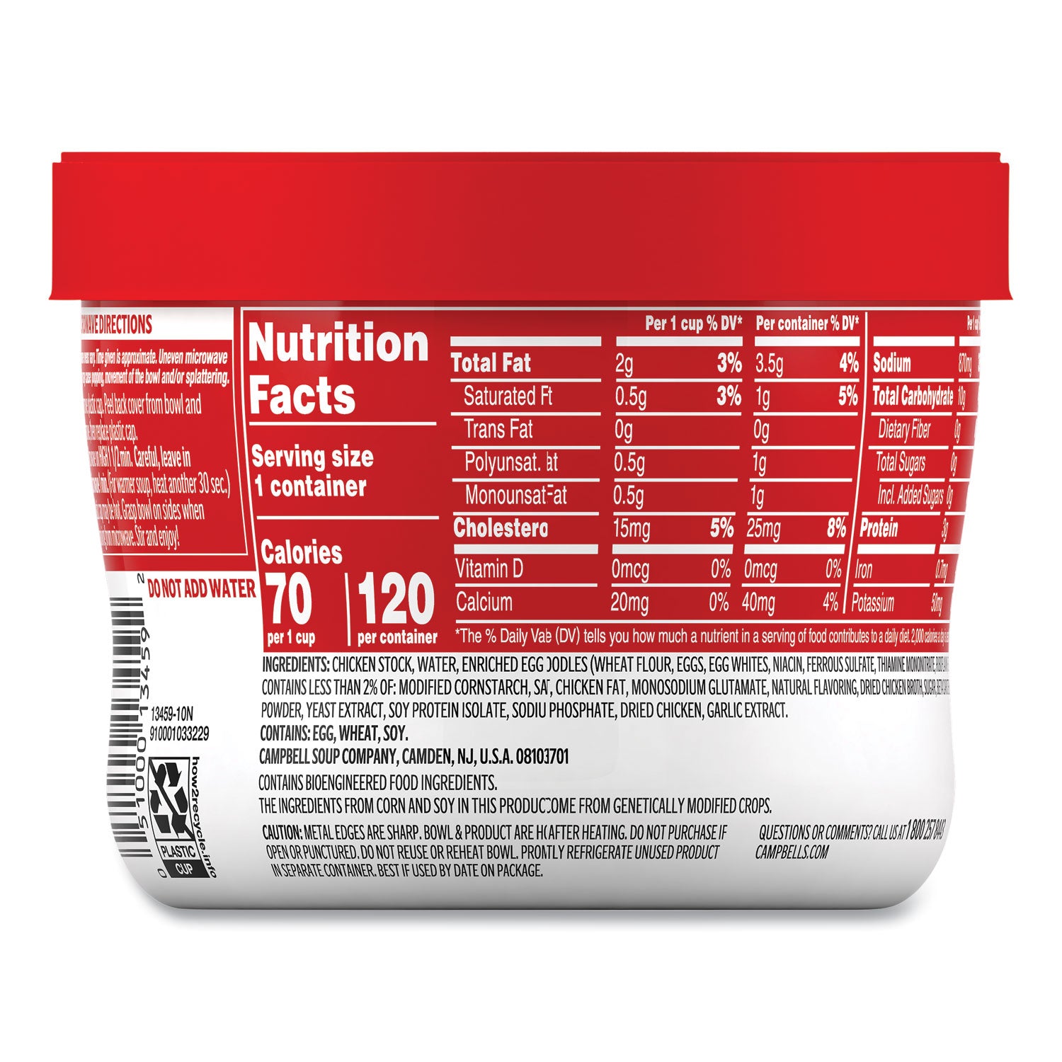 Chicken Noodle, 15.4 oz Bowl, 8/Carton, Ships in 1-3 Business Days