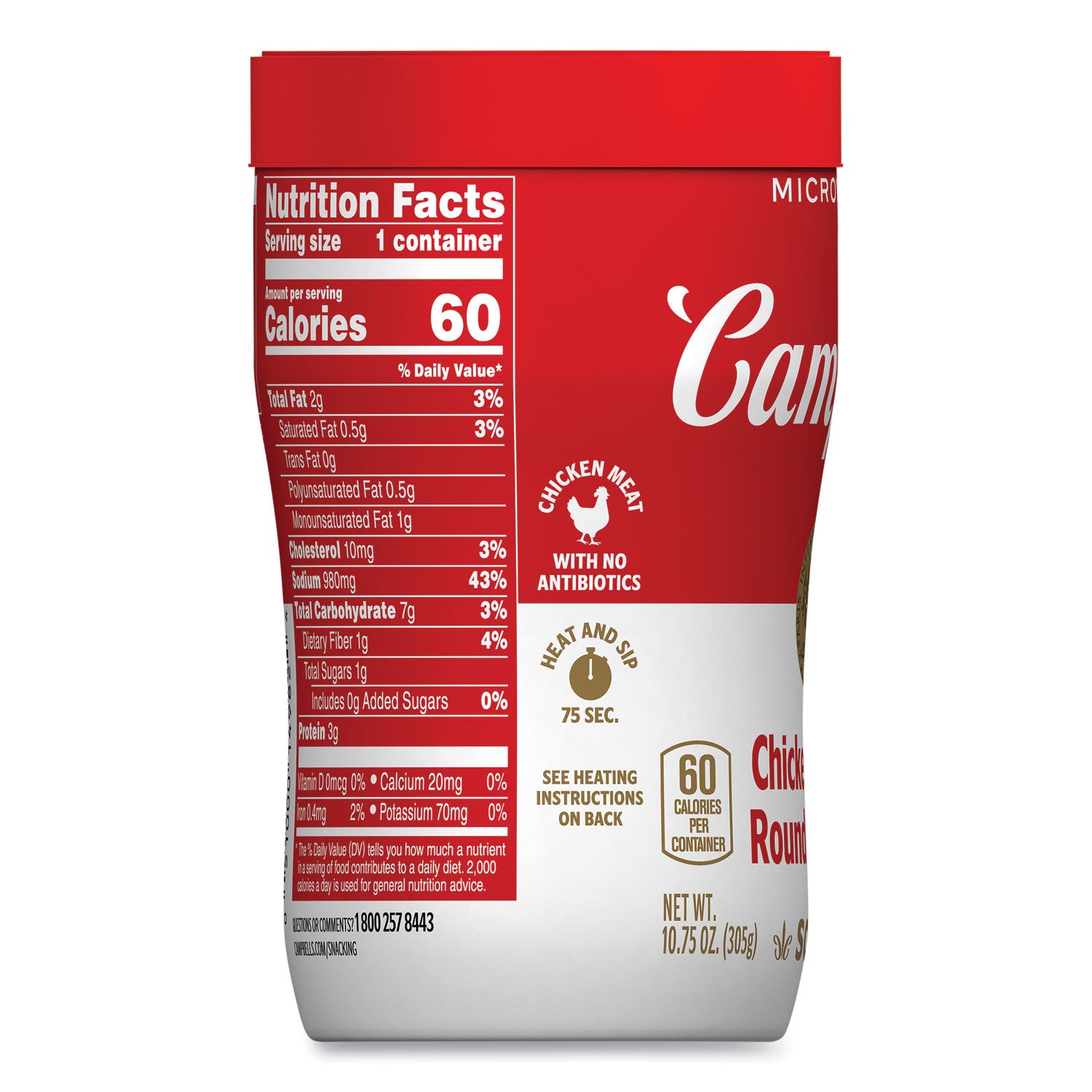Soup On The Go Chicken with Mini Noodles, 10.75 oz Cup, 8/Carton, Ships in 1-3 Business Days