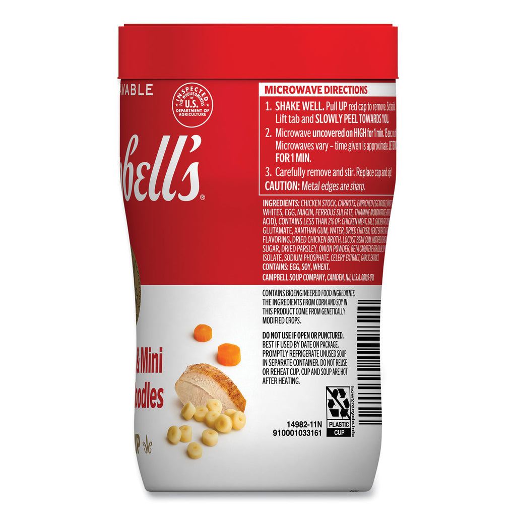 Soup On The Go Chicken with Mini Noodles, 10.75 oz Cup, 8/Carton, Ships in 1-3 Business Days