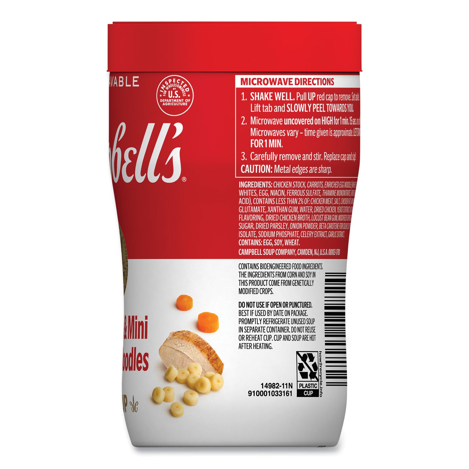 Soup On The Go Chicken with Mini Noodles, 10.75 oz Cup, 8/Carton, Ships in 1-3 Business Days