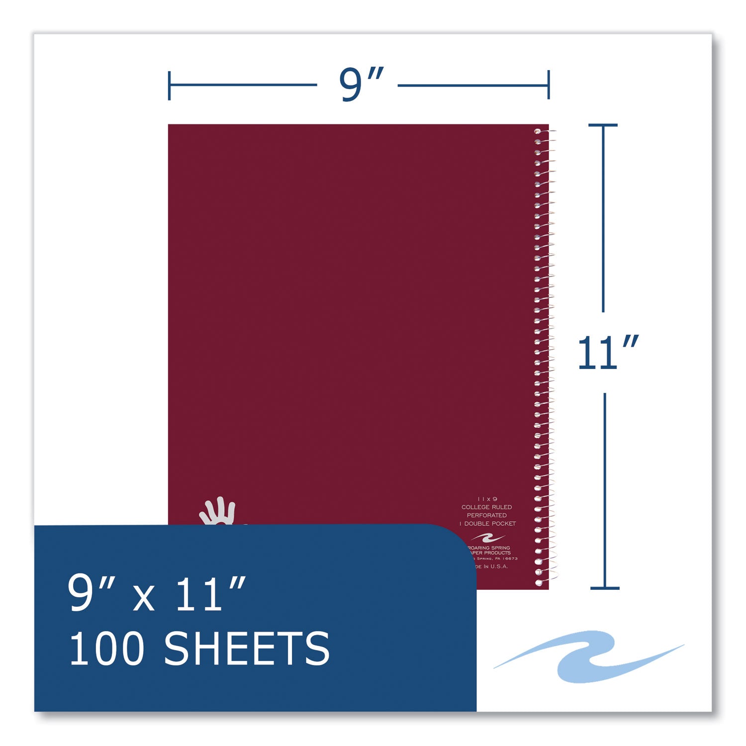 Lefty Notebook, 1 Subject, College Rule, Randomly Asst Cover Color, (100) 11 x 9 Sheets. 24/CT, Ships in 4-6 Business Days