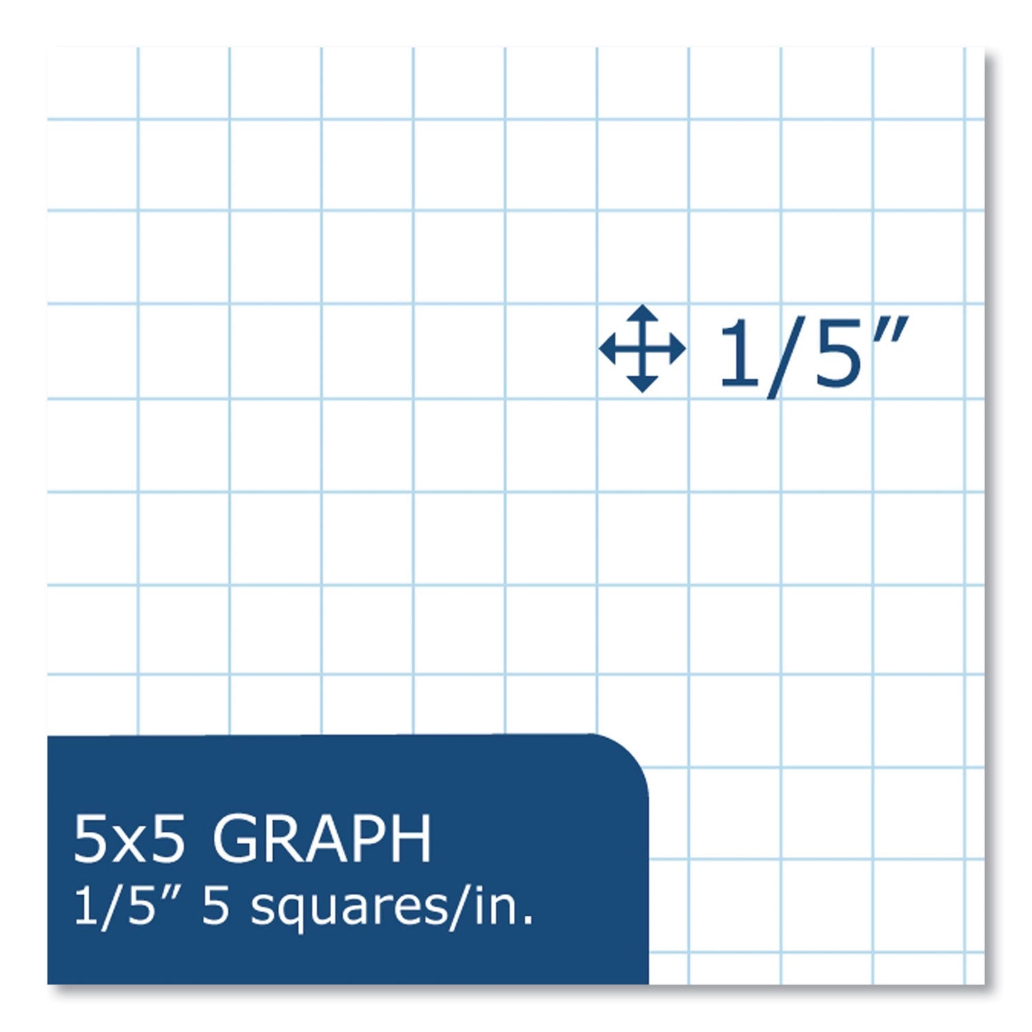 Gummed Pad, 5 sq/in Quadrille Rule, 50 White 8.5 x 11 Sheets, 72/Carton, Ships in 4-6 Business Days