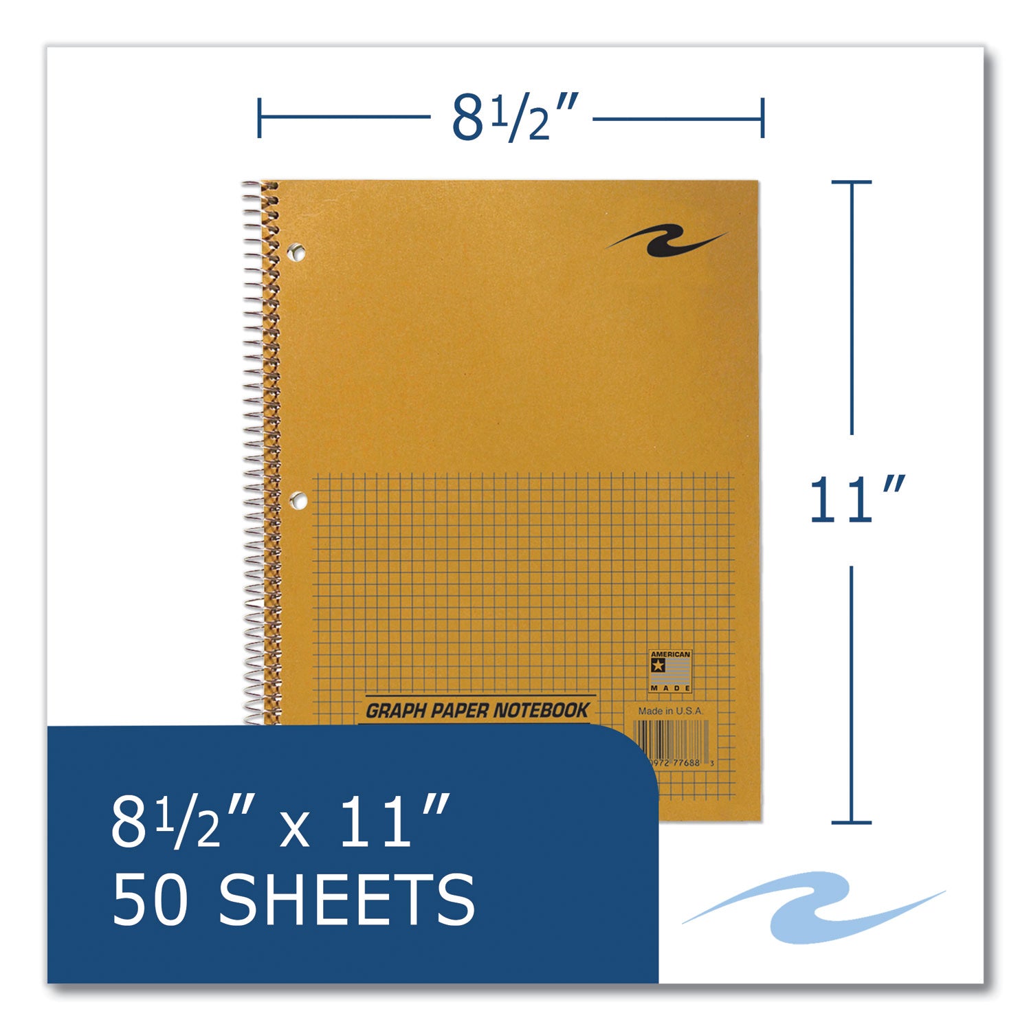 Lab and Science Wirebound Notebook, Quadrille Rule (4 sq/in), Brown Cover, (50) 8.5 x 11 Sheets, 24/CT, Ships in 4-6 Bus Days