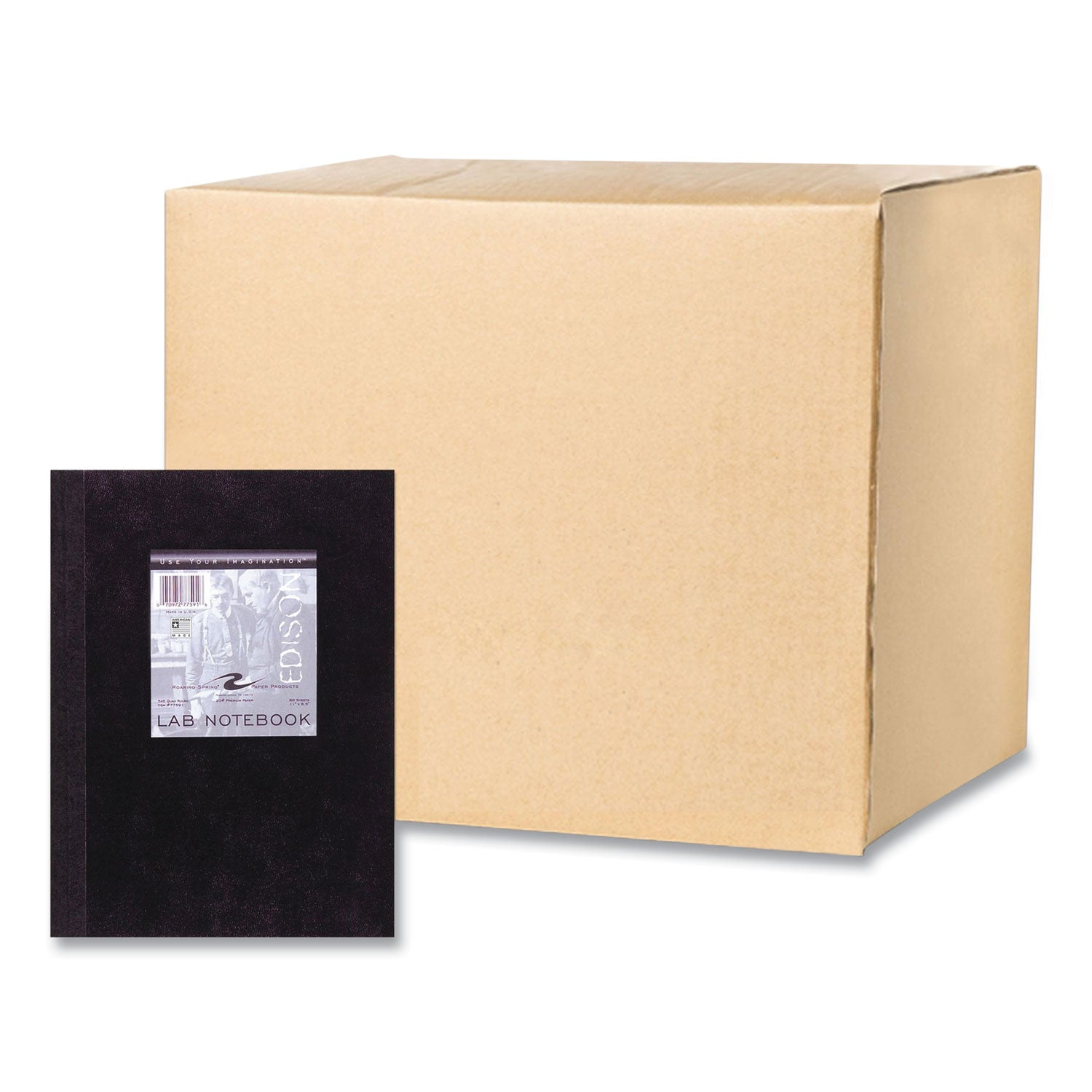 lab-and-science-black-notebook-quad-rule-5-sq-in-black-cover-60-11-x-85-sheets-24-carton-ships-in-4-6-business-days_roa77591cs - 1