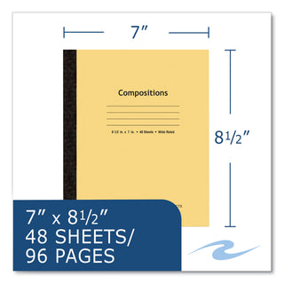 Flexible Cover Composition Notebook, Wide/Legal Rule, Manila Cover, (48) 8.5 x 7 Sheets, 72/CT, Ships in 4-6 Business Days