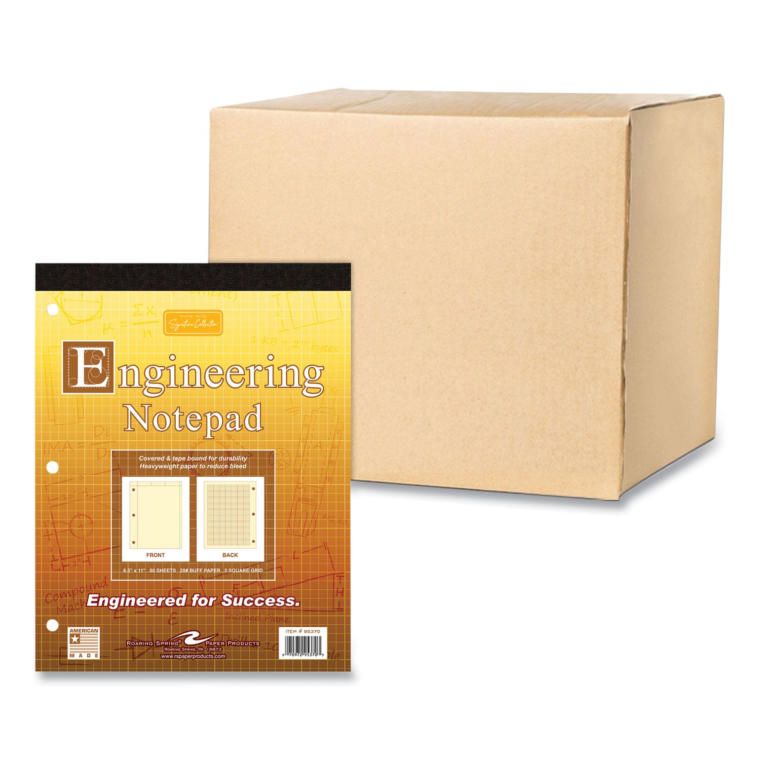 covered-engineering-pad-5-sq-in-quadrille-rule-80-buff-85-x-11-sheets-24-carton-ships-in-4-6-business-days_roa95370cs - 2
