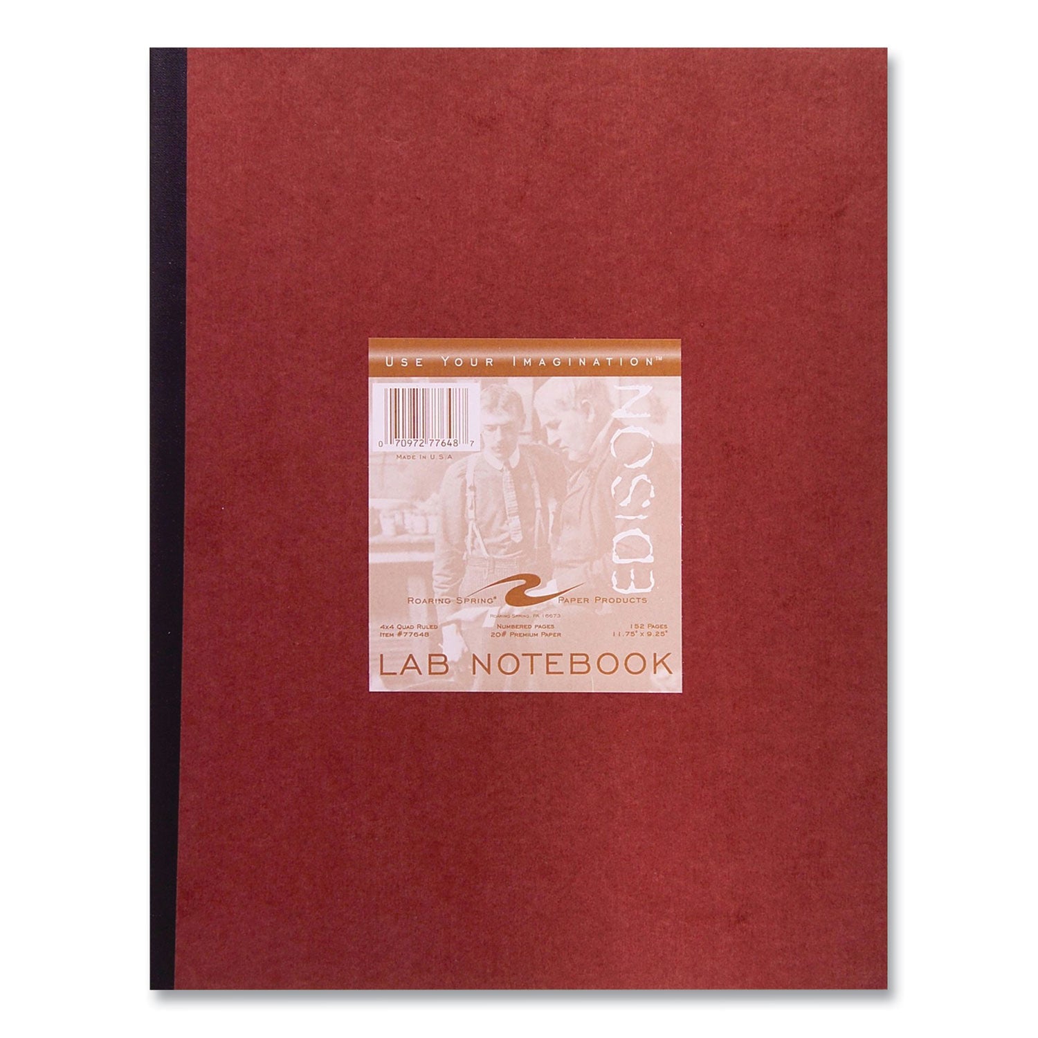 Lab and Science Numbered Notebook, Quadrille Rule (4 sq/in), Red Cover, (76) 11.75 x 9.25 Sheets, 24/CT,Ships in 4-6 Bus Days