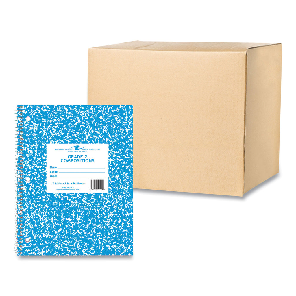 Wirebound Notebook, Grade 2 Manuscript Format, Blue Marble Cover, (36) 10.5 x 8 Sheets, 48/CT, Ships in 4-6 Business Days