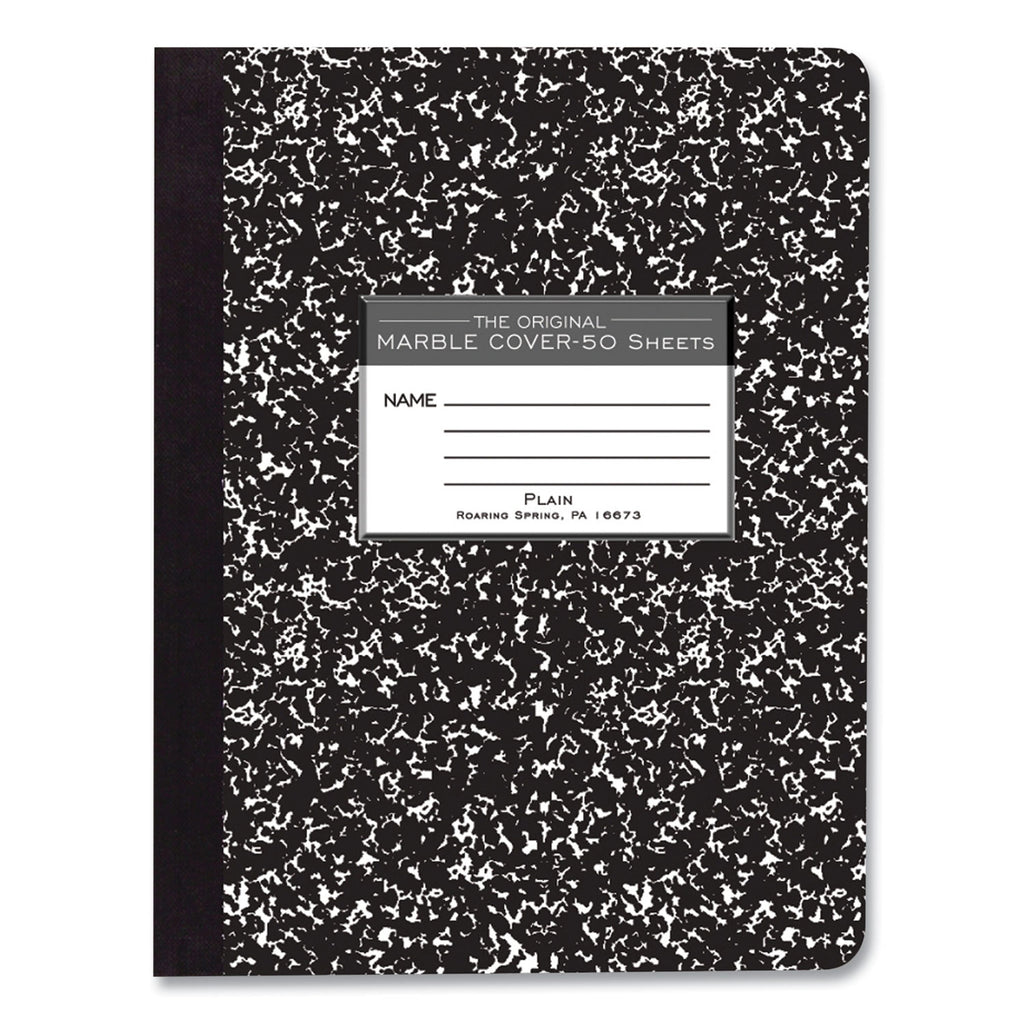 Hardcover Marble Composition Book, Unruled, Black Marble Cover, (50) 9.75 x 7.5 Sheets, 48/Carton, Ships in 4-6 Business Days