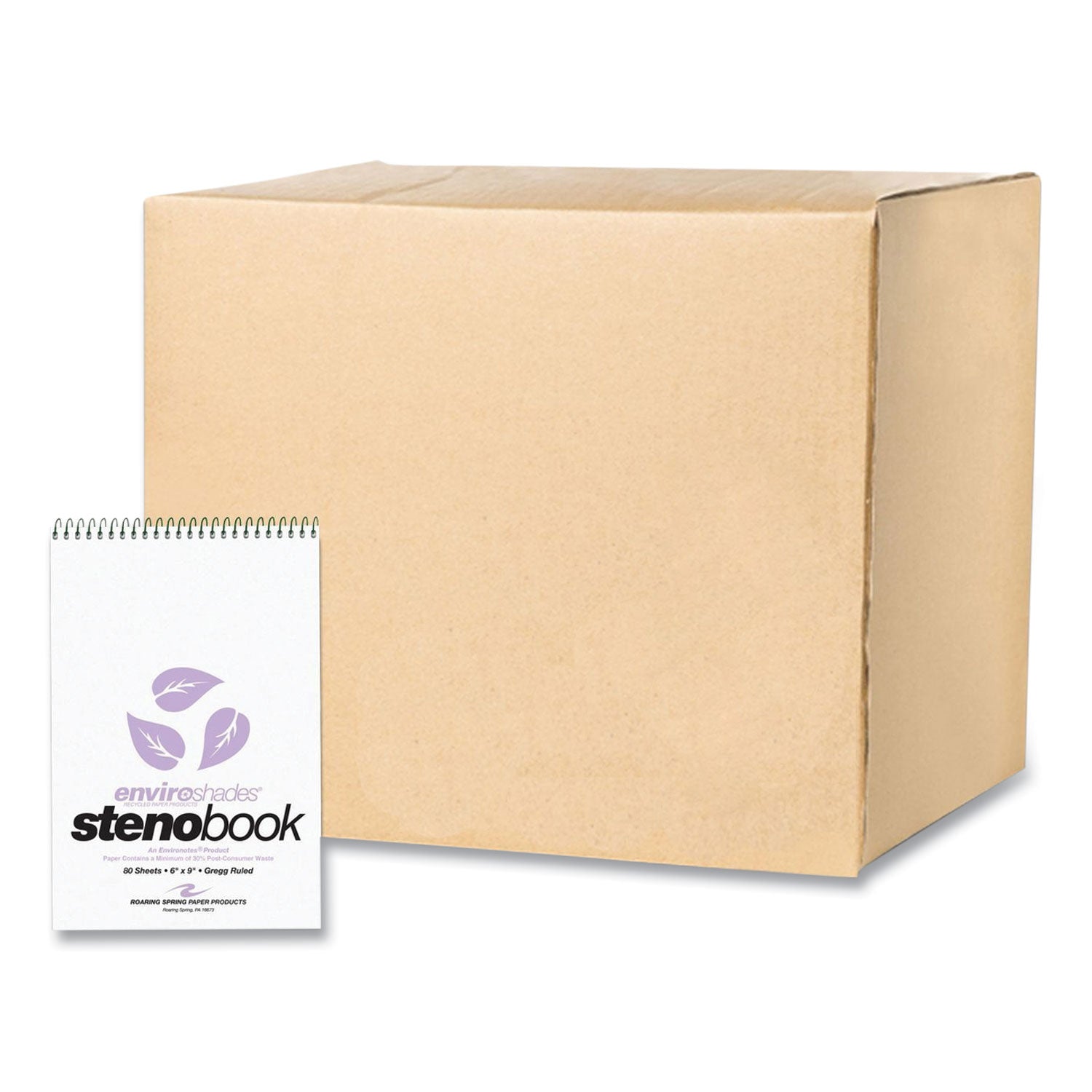 enviroshades-steno-pad-gregg-rule-white-cover-80-orchid-6-x-9-sheets-24-pads-carton-ships-in-4-6-business-days_roa12264cs - 1